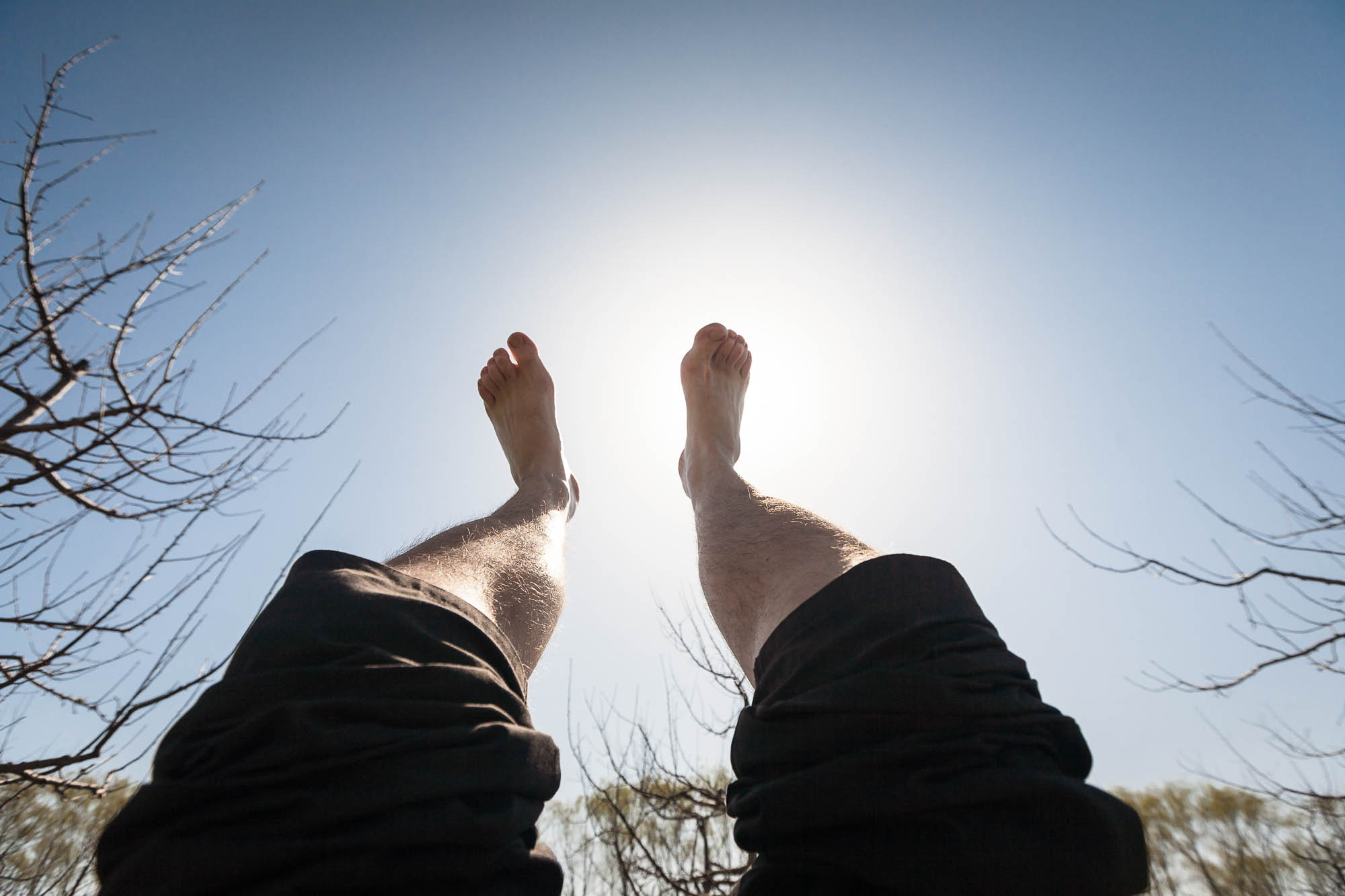 feet in the sun