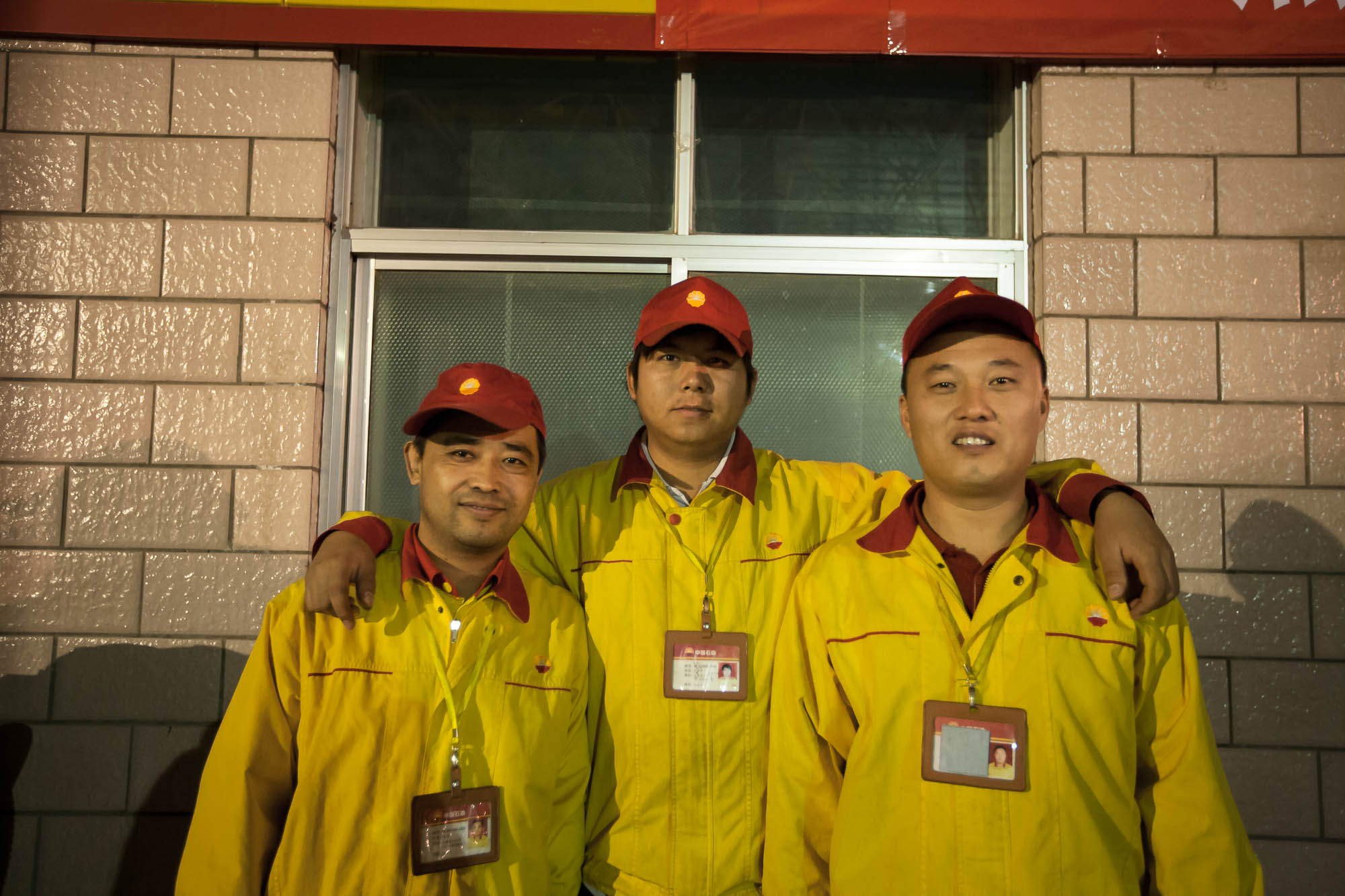 These guys from the gas station at Turpan let me use their restroom when it was really urgent