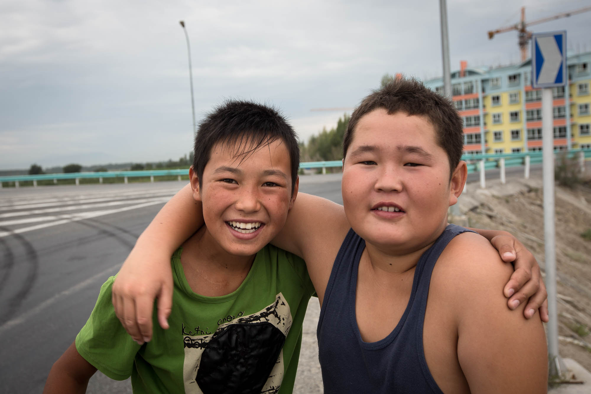 These two Kazakh kids delighted me with a friendly chat