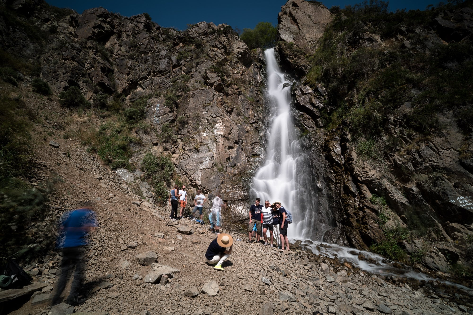 tourists around Turgen waterfall