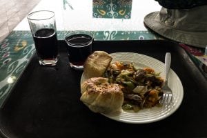 first meal in Uzbekistan