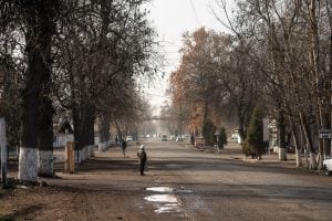 Uzbek countryside road