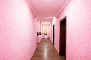 fun in a pink hallway