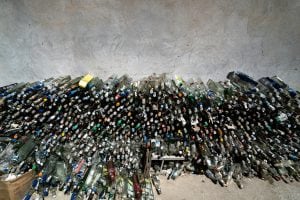 wall of vodka bottles