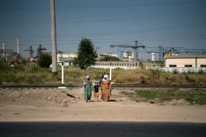 ladies with child near Turkmenabat