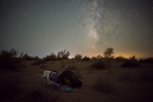 tent with milky way