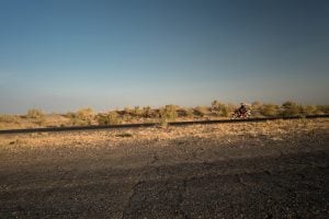 motorcycle on a desert road
