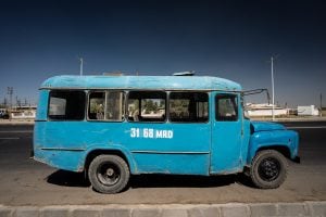old bus in Turkmenistan