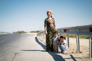 mother with children in Turkmenistan