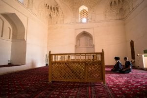 praying inside the mausoleum
