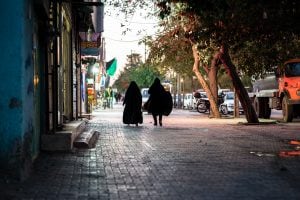 women in chadors near Mashhad