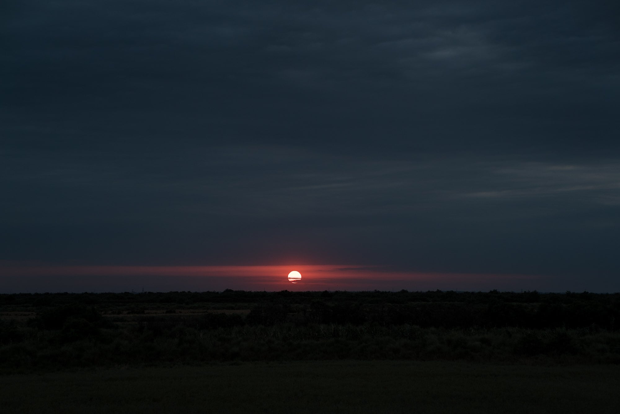 sunset in the steppe