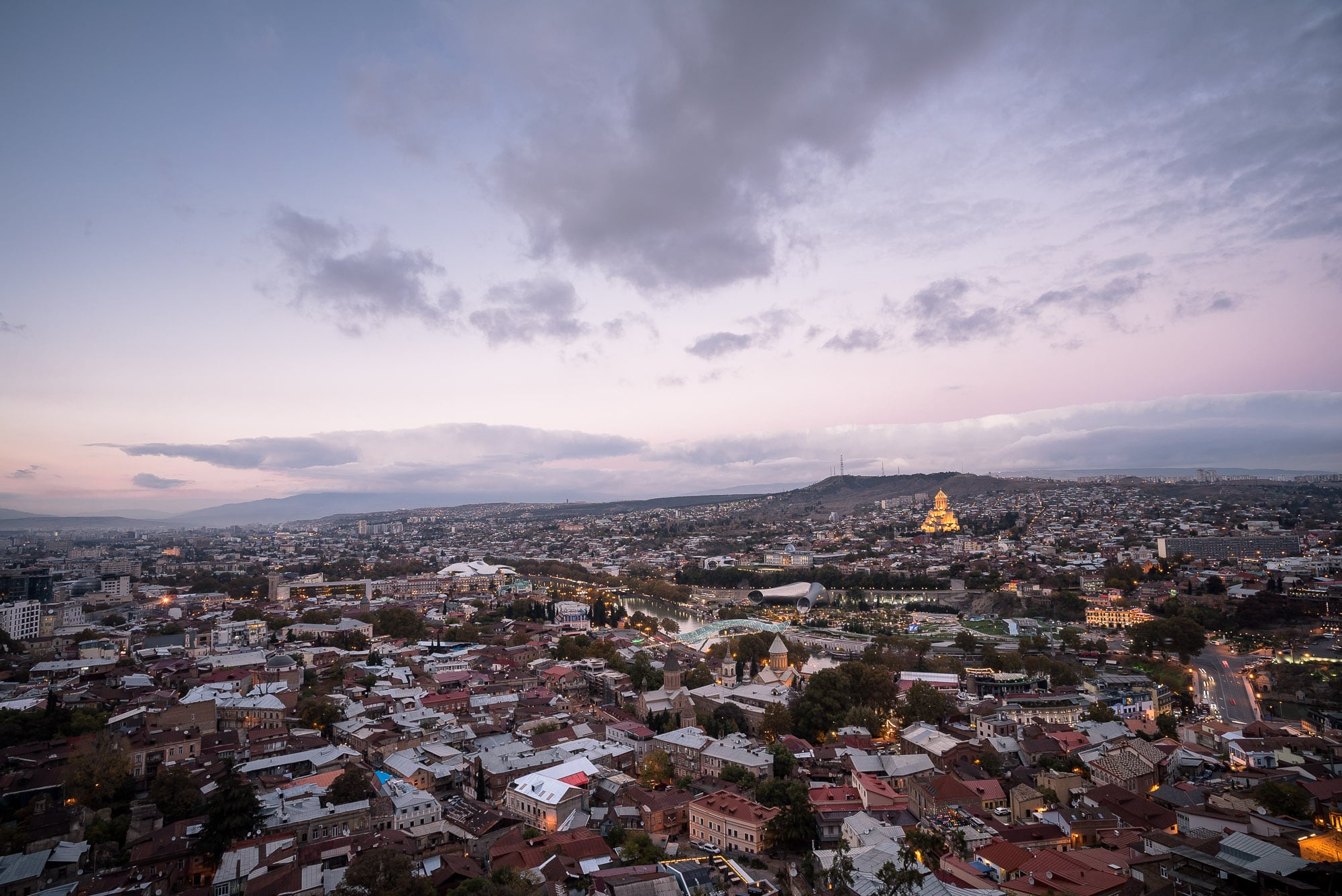 sunset over Tbilisi