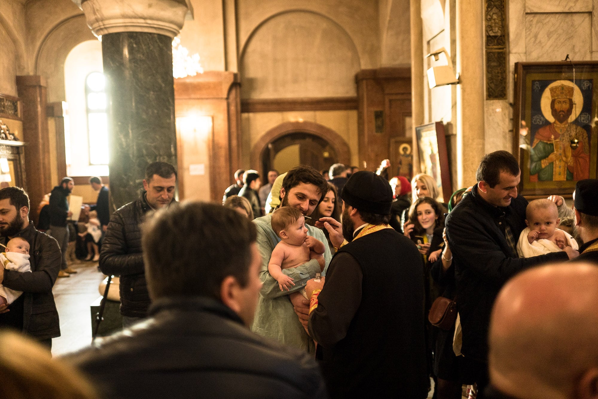 baby in Tbilisi cathedral