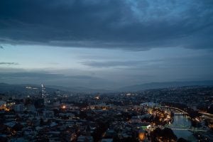 nightfall over Tbilisi