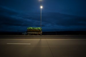 nightfall on the highway