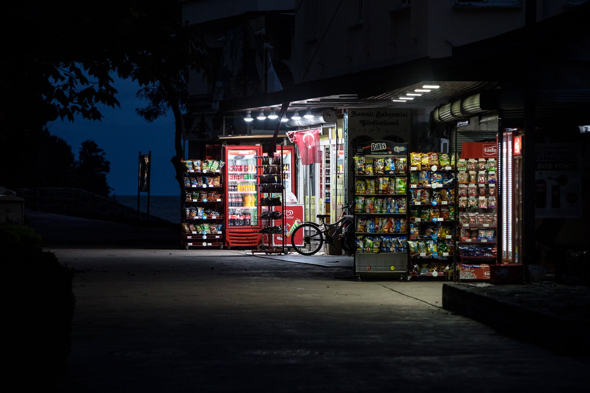 shops at night in Ünye