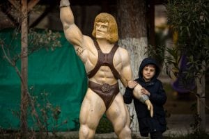 He-Man with little kid