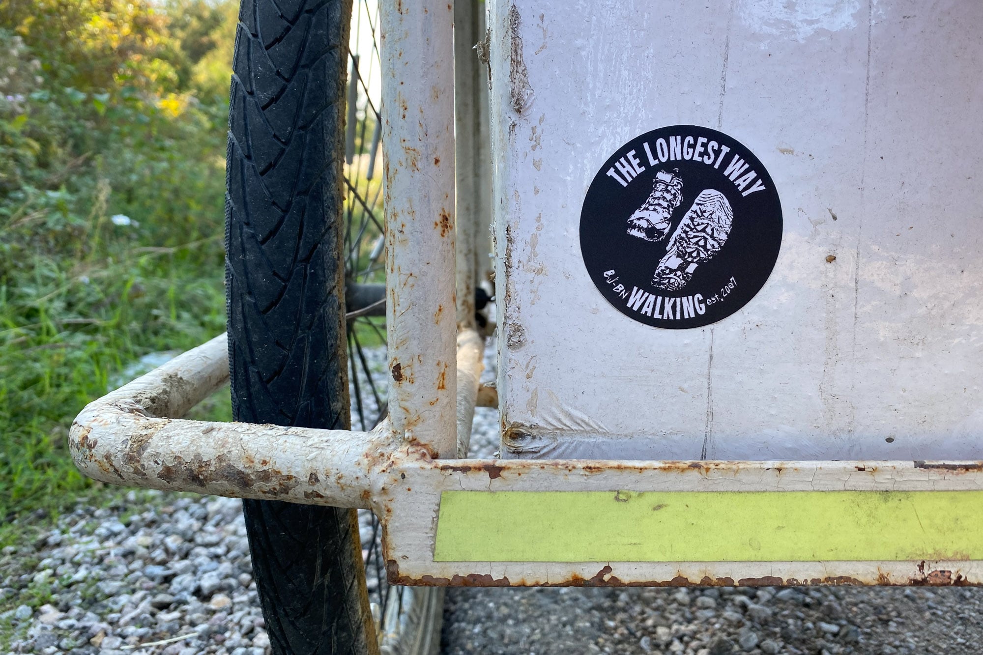 The Longest Way sticker on the Caboose