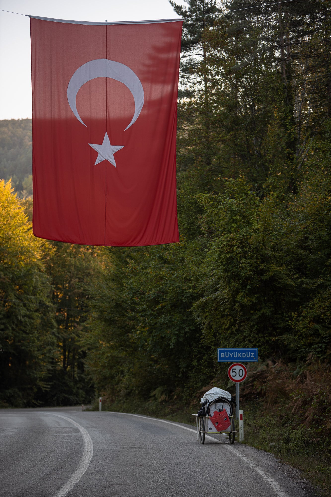 Turkish flag in Büyükdüz
