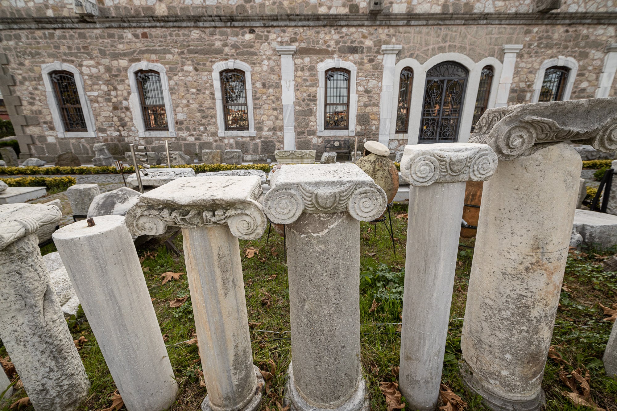 columns at the museum of Amasra