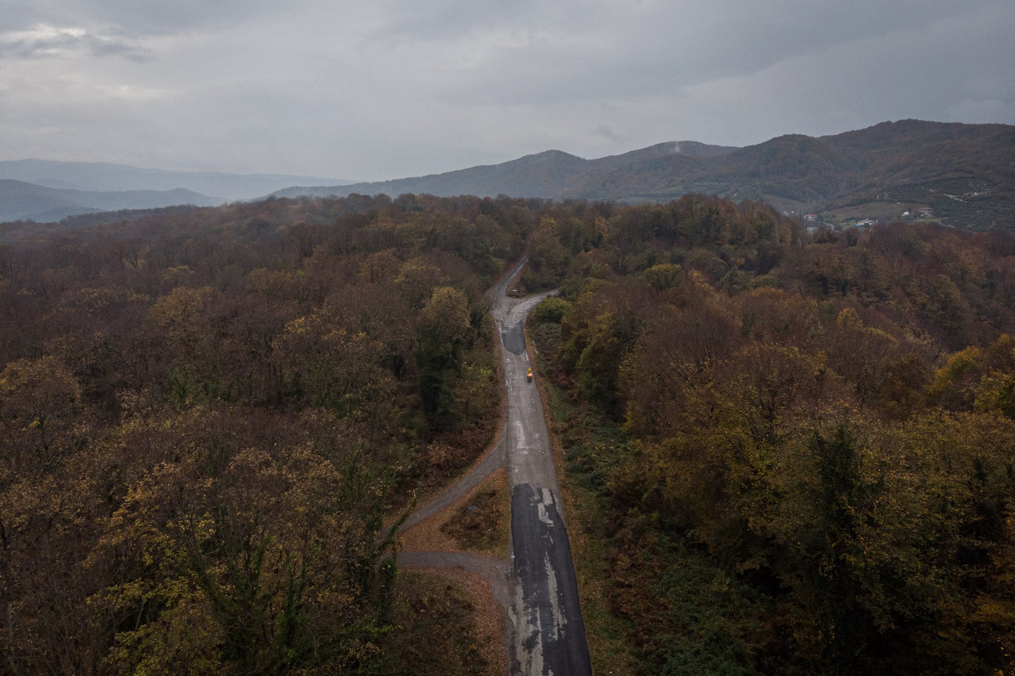 Drone shot of the road from Mugada to Filyos