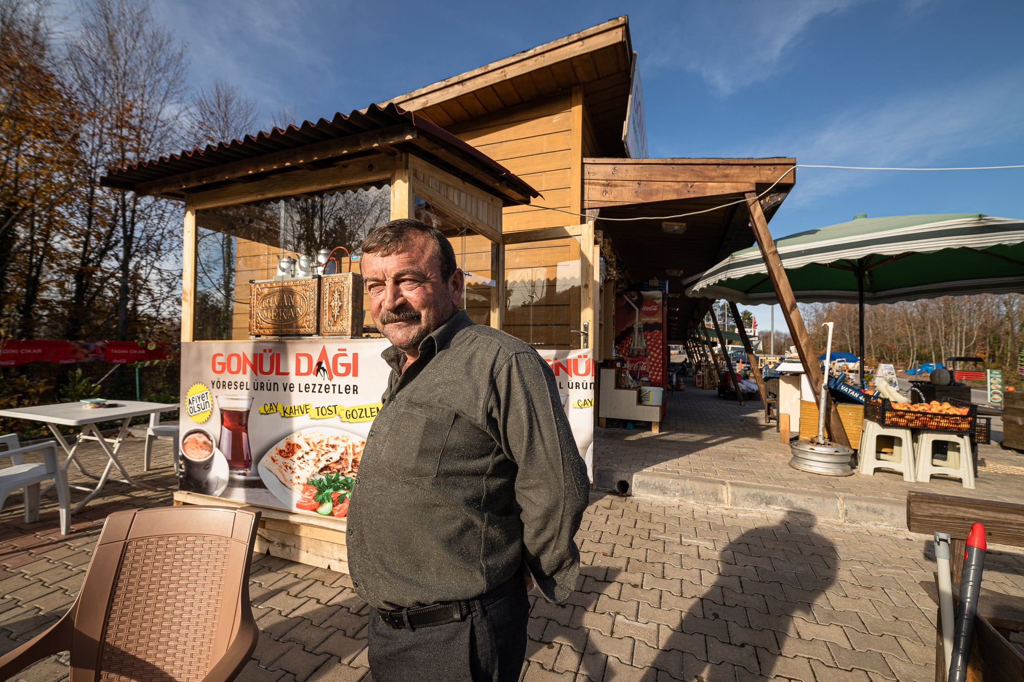 café owner on my walk from the Martyrs' Forest and Eregli
