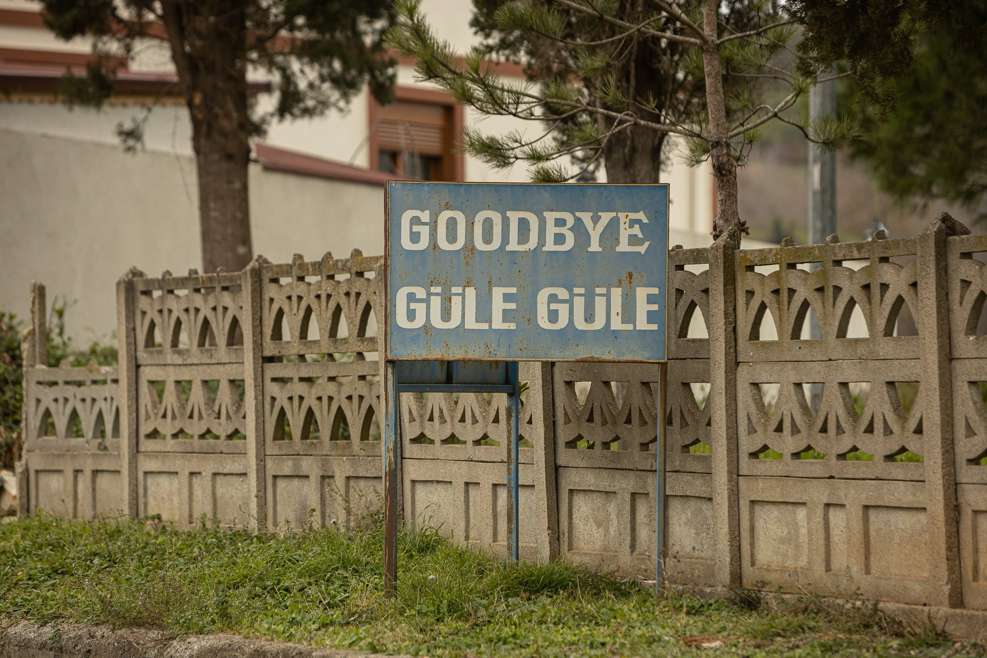 The village of Pinarli says goodbye in English