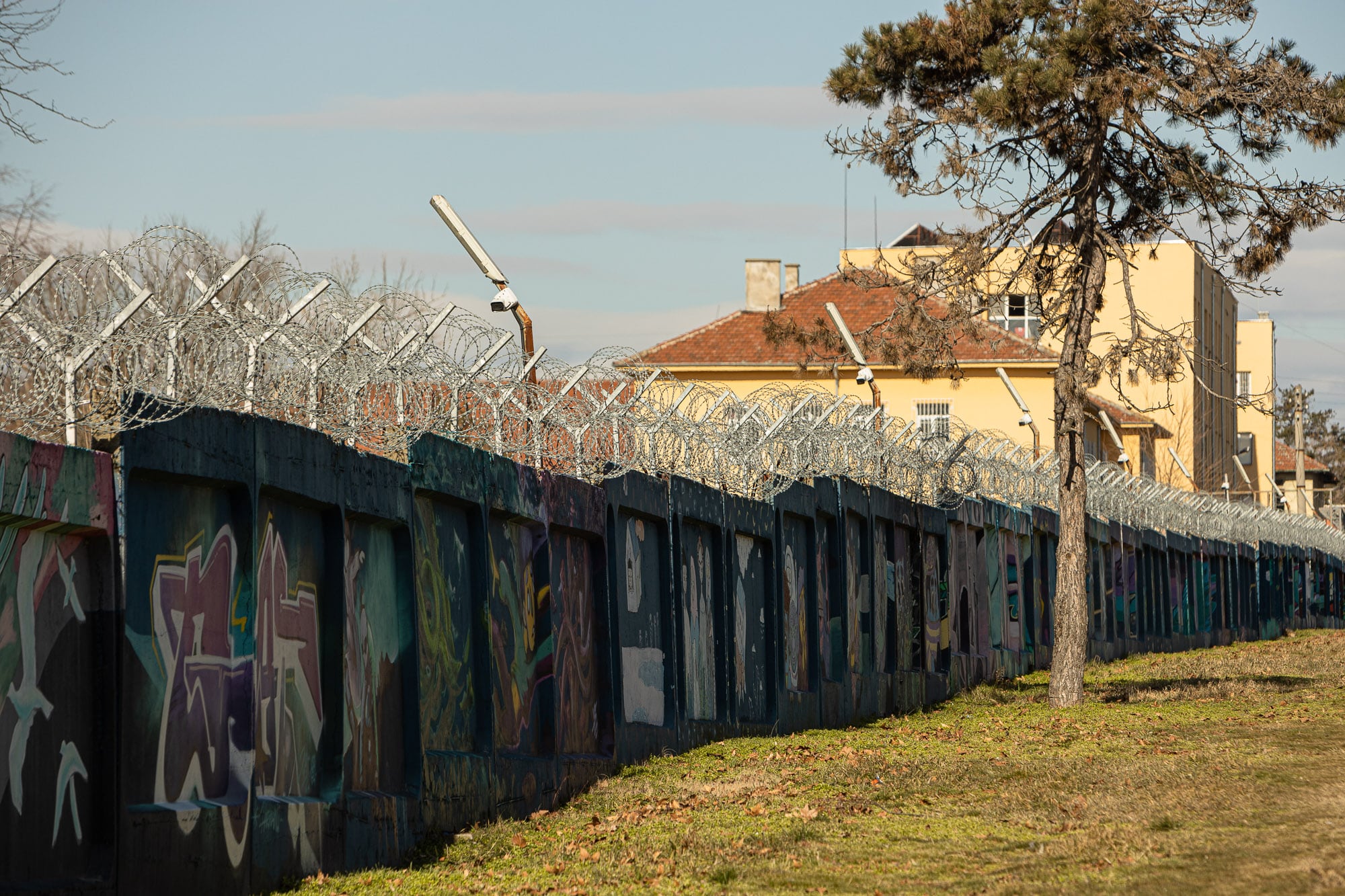 The outer wall of the Harmanli Refugee Camp