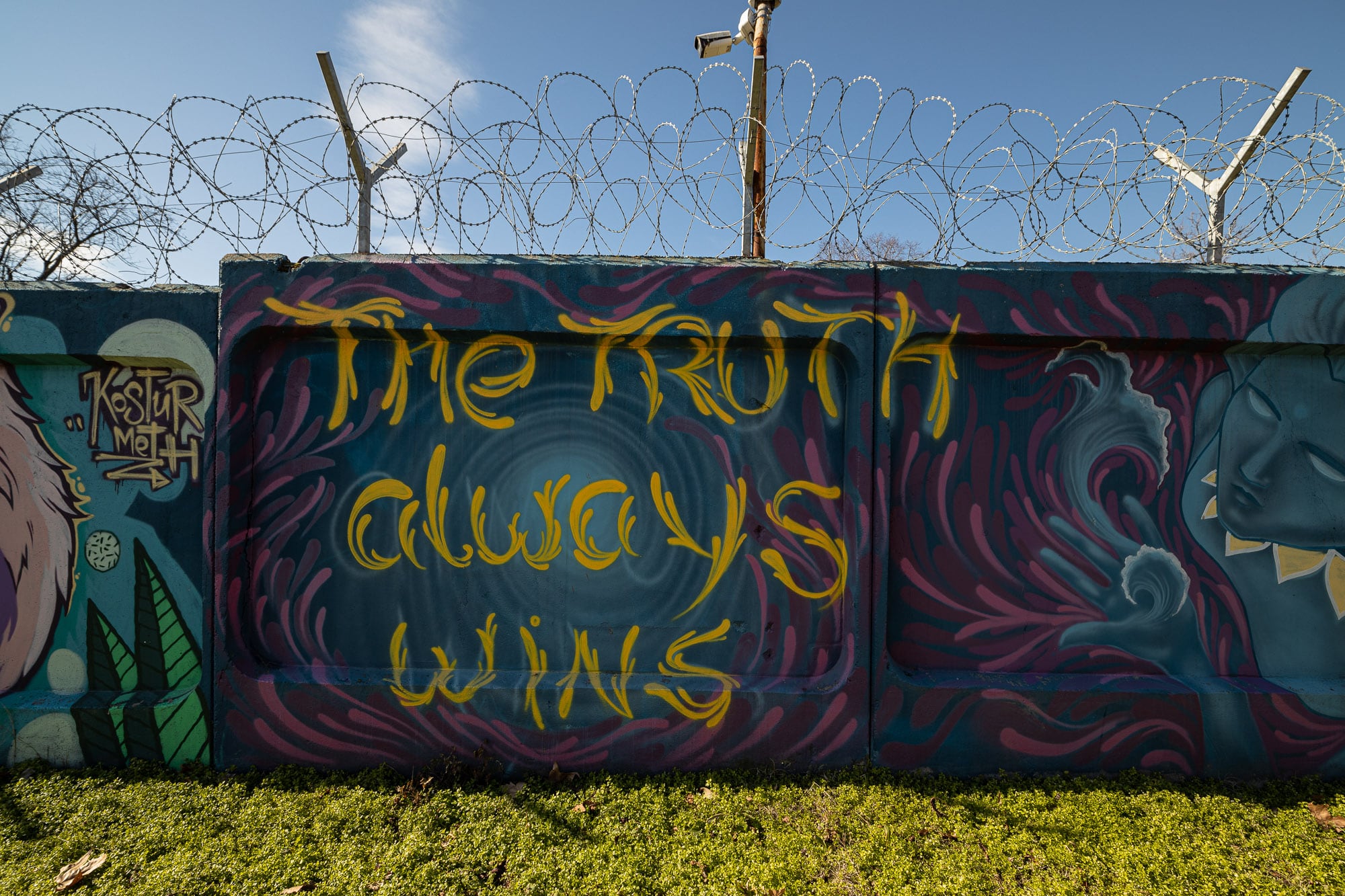 The Truth Will Always Win graffito at the Harmanli Refugee Camp