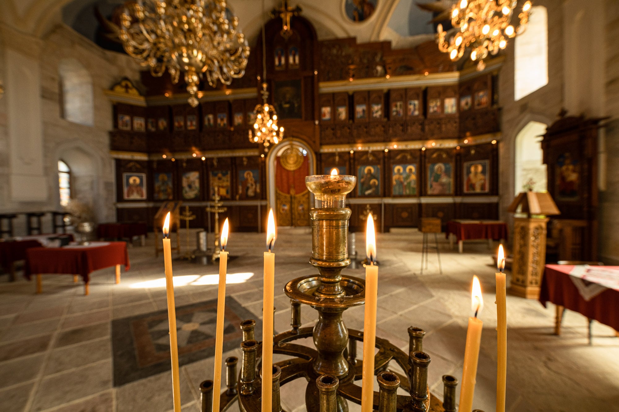 candles in the Uzundzhovo church