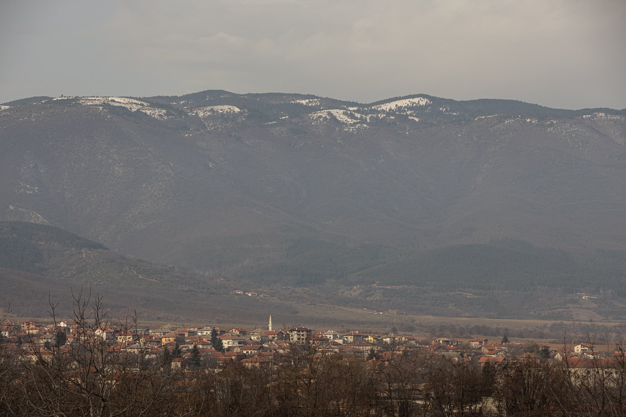 Bulgarian village with mountains