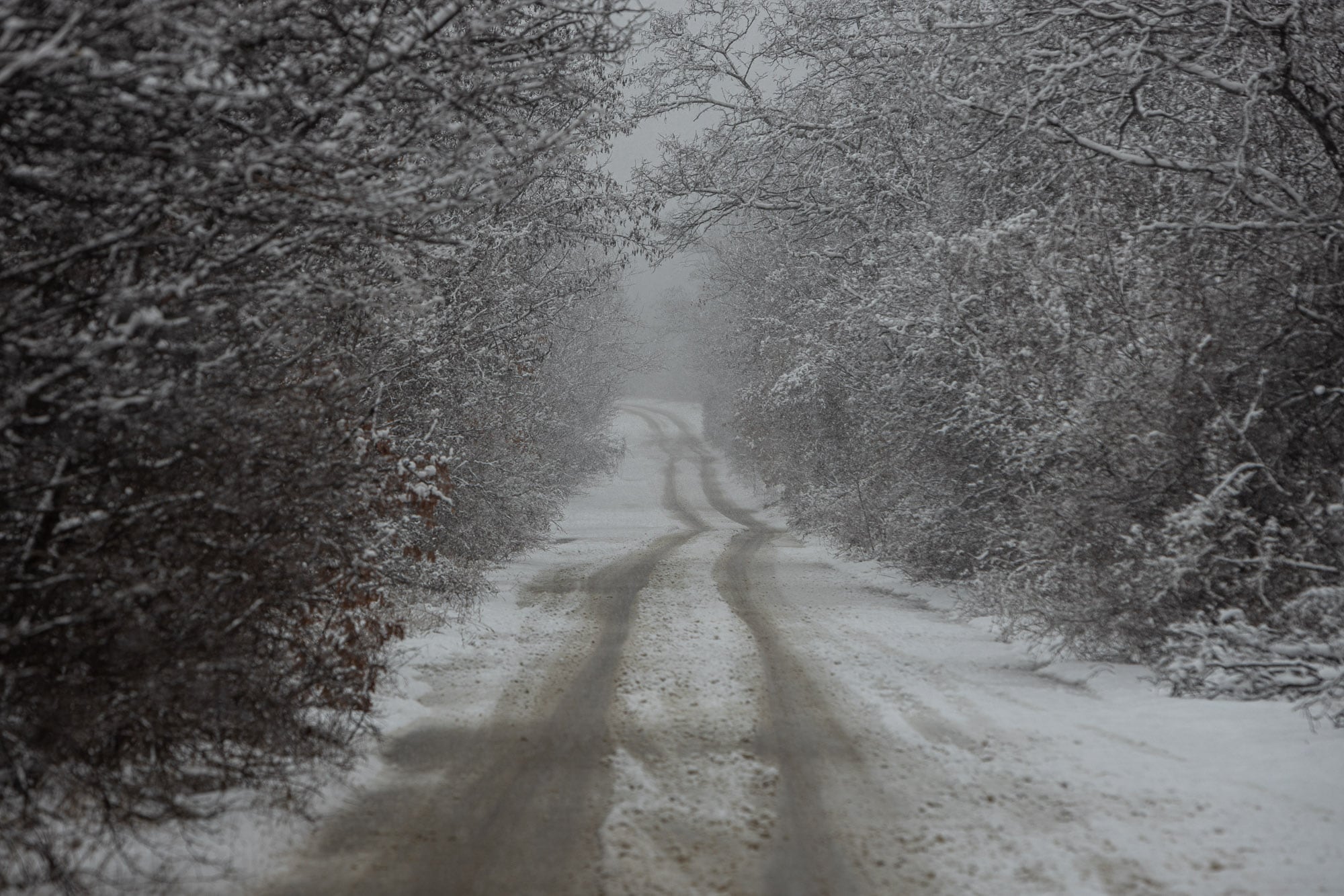 wintery road near Ihtiman
