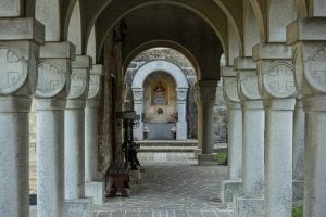 pillars in the Bukovo Monastery