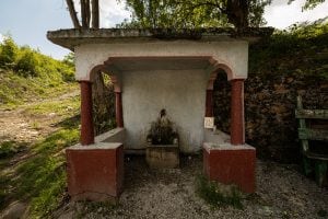 drinking fountain in the Romanian forest