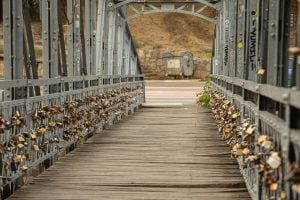 bridge with love locks