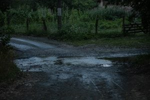 water on the road