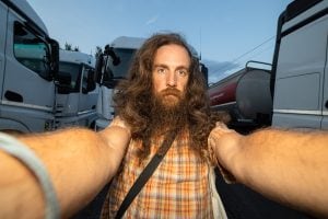 self portrait with trucks