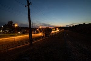 nightfall in the outskirts of Szolnok