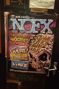 ad for a NOFX show in Linz