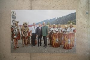 local politicians with adults dressed up as Romans