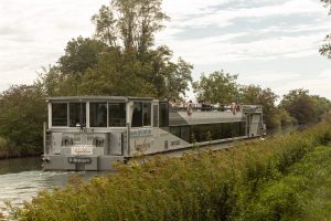tourist boat on the Rhône–Rhine Canal