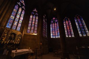 colored windows in Worms Cathedral