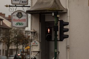 regular boring West German red traffic light in Fulda