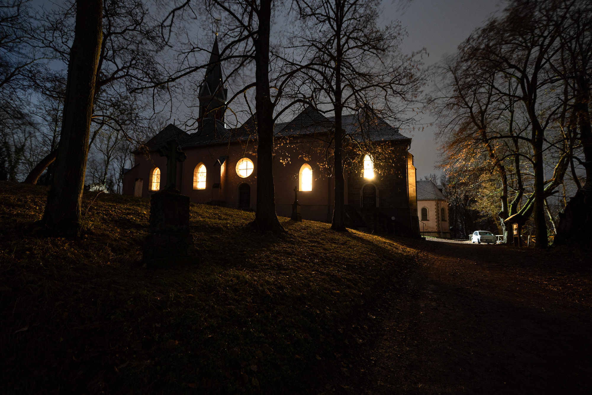 the church on Hülfensberg, like a scene from Diablo
