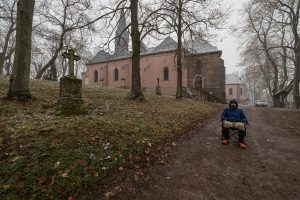 I sit in front of the Hülfensberg Monastery