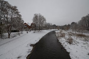 river in the snow in Göttingen