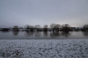 the river Weser in the snow