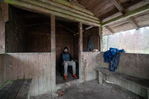 I sit in a hut in the Deister forest, 20km from my home.